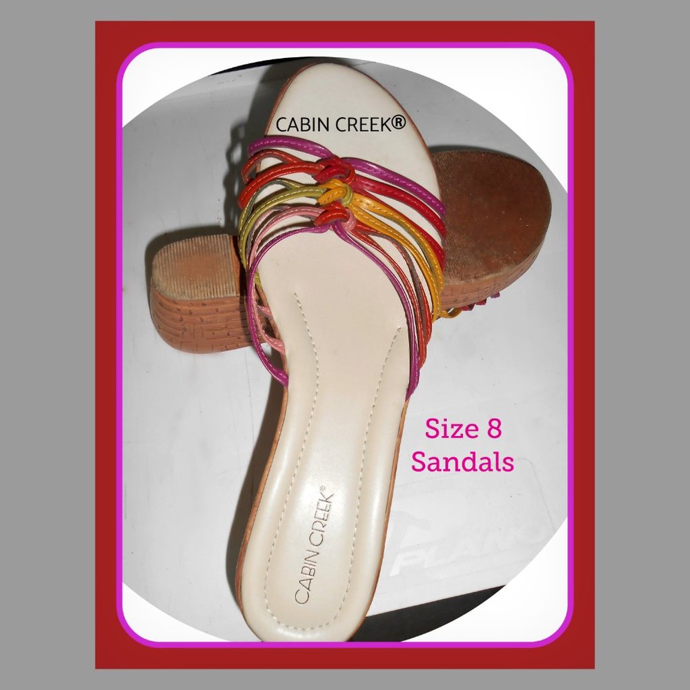 Colorful Straps Wedge Sandals